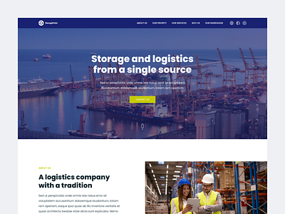 Logistics company website design design concept homepage interface logistics modern storage ui ui ux ui design web design