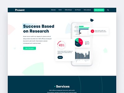 Prosent - Market research services design homepage interface island modern prosent research ui ui ux ui design web design website