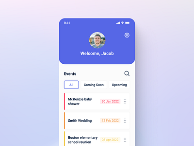 Event Task Manager app design design concept event manager mobile modern task ui ui ux ui design