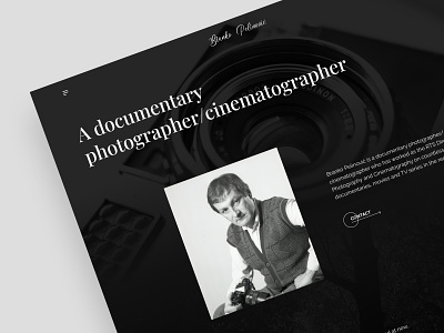 Branko Pelinović personal website cinematographer cinematography design homepage interface modern photographer photography ui ux ui design web design website