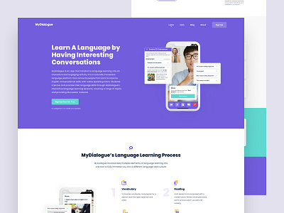 MyDialogue - Language learning app application clean design english homepage interface language learning modern student teacher ui ux ui design web design website