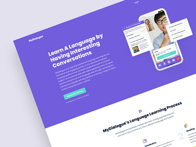MyDialogue - Language learning app application clean design english homepage interface language learning modern student teacher ui ux ui design web design website