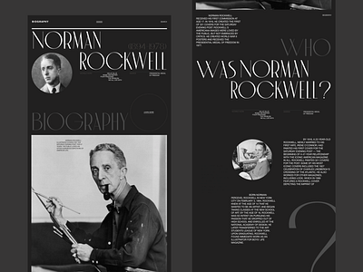 Norman Rockwell clean concept creative dark design font grid norman rockwell typography ui ux