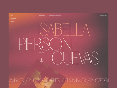 Isabella Cuevas Pierson portfolio concept animation branding clean concept creative design grange noise portfolio ui ux