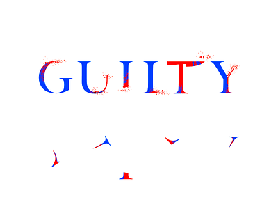 Guilty blue design fun graphic illustration letters red type typography