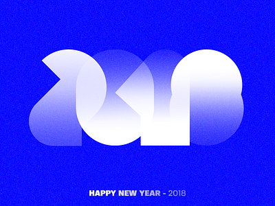 Happy New Year 2018 / 3 2018 letters numbers type typography