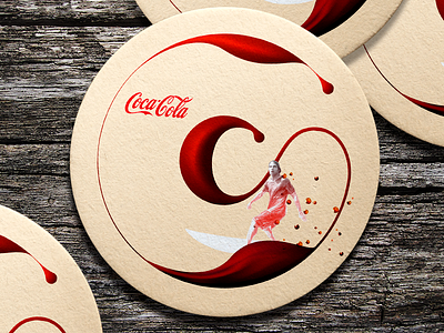 Coca-Cola coaster (Unofficial Coca-Cola design) calligraphy coaster cocacola design font graphicdesign illustration lettering surf typography