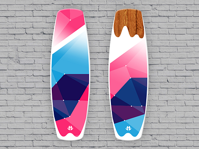 IO Wakeboard Graphics competition 1-b / for Humanoid Wakeboards art color design graphicdesign illustration polygon product design sport wakeboard