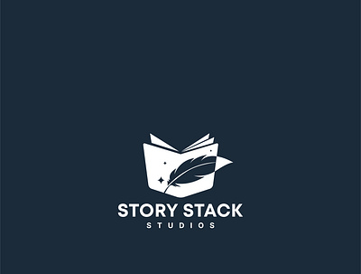 Story Stack Studios book branding clean creative design feather graphic design illustration logo stack story vector