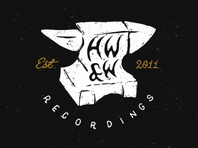 HW&W - Recordings anvil hand drawn hand lettering hww illustration label los angeles record