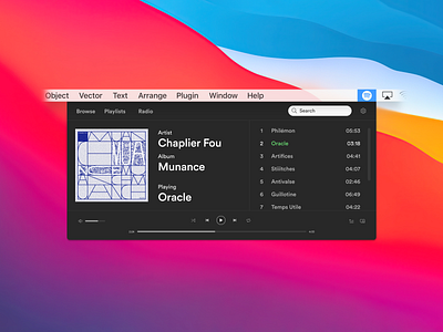 Mini Spotify - Menu Bar Dropdown big sur dock idea mini music osx player scroll spotify widget
