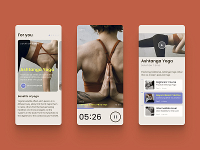 Yoga app cards mobile app player yoga yoga app