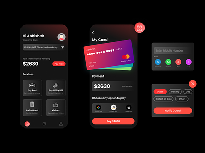 Pay bills & Society Management System design dribbble graphic design mobile x