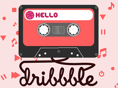 Hello Dribble. art cassette contest creative design dribbble grid pixel wellcome