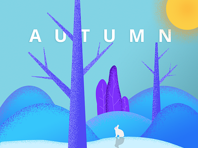 Autumn autumn cafe graphic illustration landing light material noise page rebbit sun tree