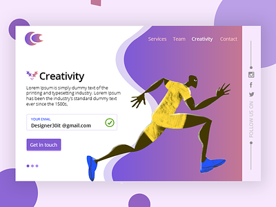 Creativity creative design email app running app ui deisgn