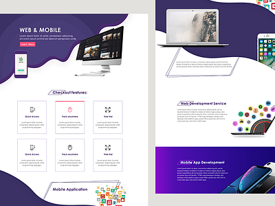 Web and Mobile landing design landing page laptops mobile photoshop web website