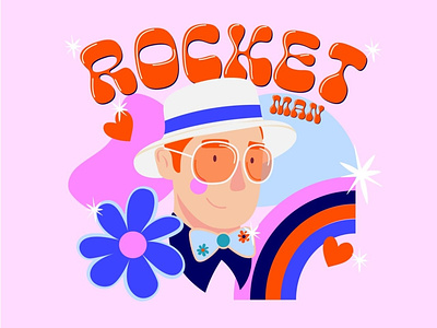 Elton John • Rocket Man art artist design elton elton john flat illustration john minimal music vector