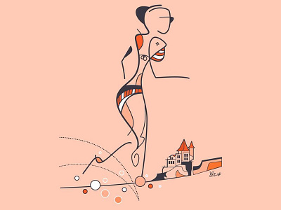 Basque art beach illustration surf vector