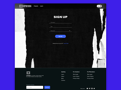 UPRISING Sign Up UI edgy design edgy web sign up sign up page ui ui design web design