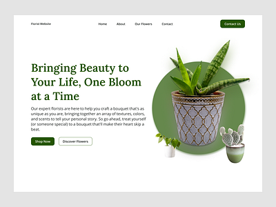 Flower shop concept website ecommerce florist website design flower shop flower shop website design flowers green landing page landing page design plant webshop plants ui ux webdesign website design