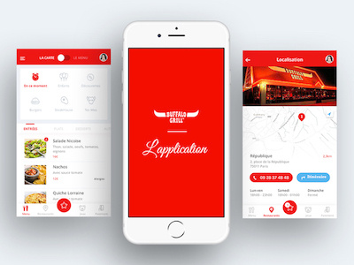 Buffalo Grill Restaurant App ar family flat red restaurant simple