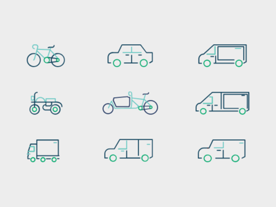 Vehicles Icons courier graphic icons illuatration logistic transportation vehicles