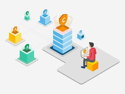 Produts Access access denied data protection graphic isomatric suite of products