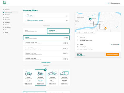 Booking Platform courier design user interface ux ui