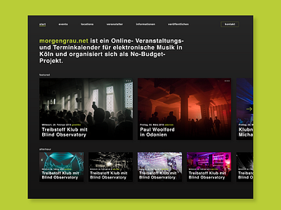 techno event website event interface design music techno ui ux webdesign