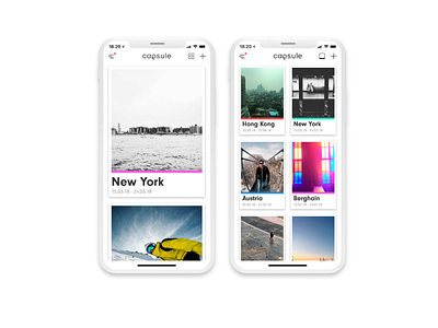 capsule photos app app design concept interface user experience user interface visual design