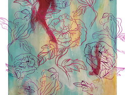 Ink Flowers bright flowers illustration texture