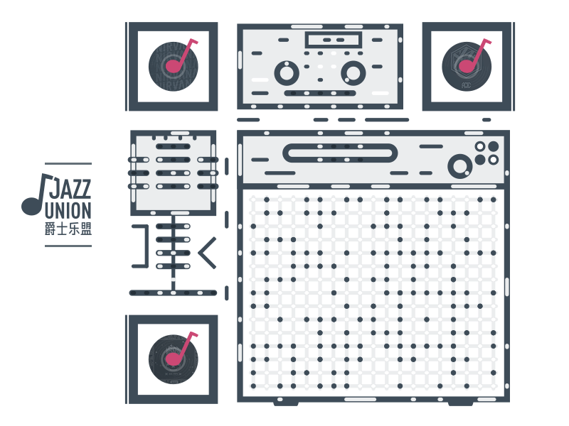 QR design for JazzUnion cassette cd jazz microphone music qr qr code sound