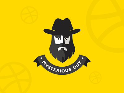 Mysterious Guy beard guy classic clean gangster grey logo masculine mysterious shadow guy
