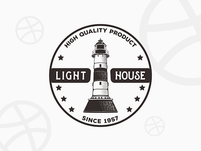 Lighthouse apparel badge black circle clothing logo lighthouse old outdoor retro rustic vintage