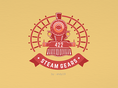 Locomotive logo design concept design gear locomotive logo old old train retro steam steam locomotive trailway train vintage