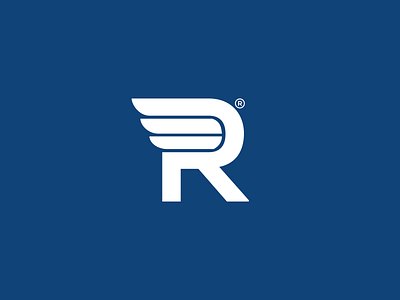 R Wing caps dynamic flat letter r modern r uppercase wing