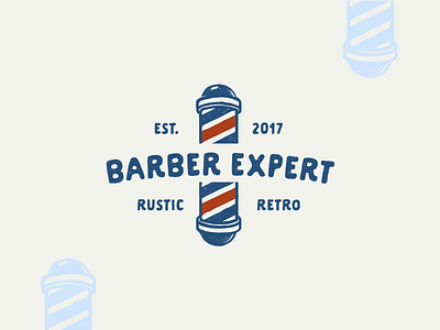 barberpole vintage hand-drawn logo design barberpole barbershop design haircut hairstyle hand drawn logo retro rustic vintage