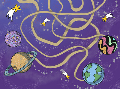 Space labyrinth design graphic design illustration vector