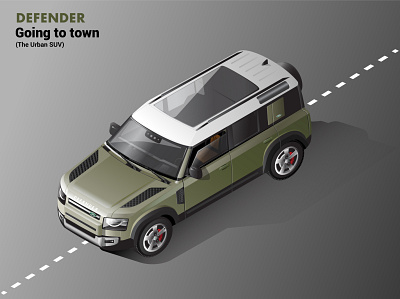 2020 Land Rover Defender Isometric Illustration 2020 defender adobe illustration car illustration isometric art isometric automobiles isometric illustration land rover vector illustration