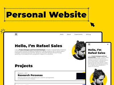 New Personal Website - desktop and mobile branding portfolio ui ux website