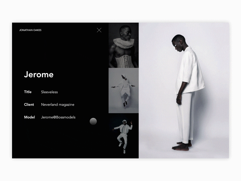 Black & White | Jonathan Oakes Portoflio Concept black branding framer x interface motion portfolio ui ui animation uidesign ux white