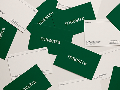 maestra, cards branding business card design flat logo typography