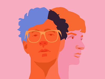 Kings of Convenience design guys illustration man portrait ui vector