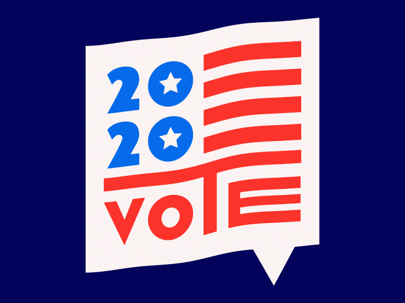 Vote 2020 2020 america american american flag animation blue election flag gif i voted red redesign u.s. united states vector vector illustration vote vote 2020 voting white