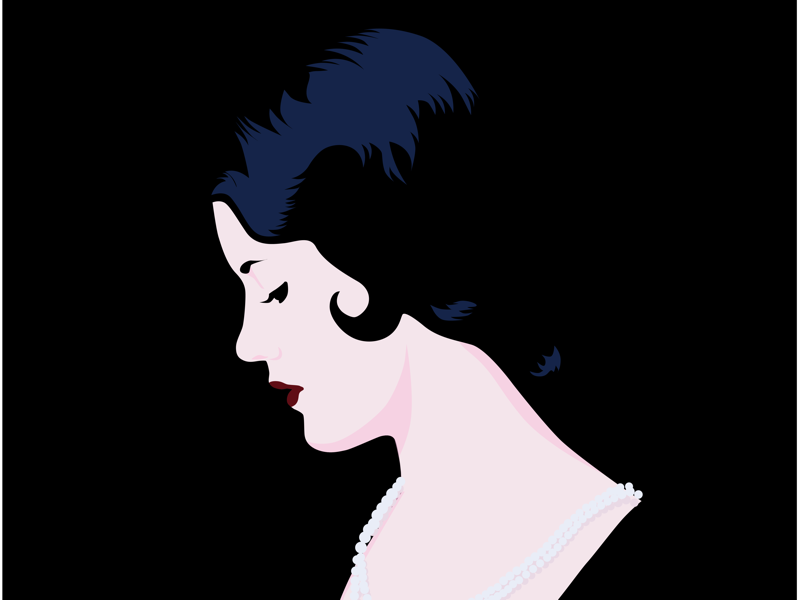 Lady in Pearls. vintage profile black woman illustrator illustration vector art vector