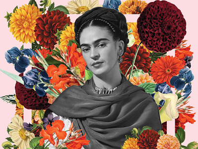 Frida Kahlo art art history floral floral art flowers frida frida kahlo photo composition photomontage photoshop poster print woman