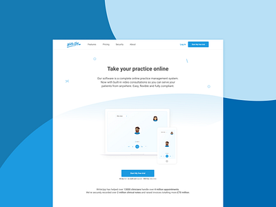 Featuring video consultation on the landing page accessibility adaptive design bootstrap 4 call to action healthcare saas landing page ui design ux design video call web design