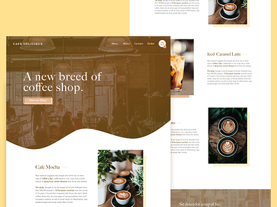 Coffee Shop Home brown coffee shop design earthy food and beverage homepage landing page nude ui ui design