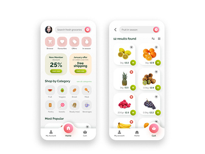 Groceries app app design mobile design ui ui daily ui design ui designer uiux ux design